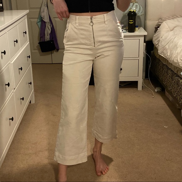 Dynamite white cropped wide leg pants - Picture 1 of 5
